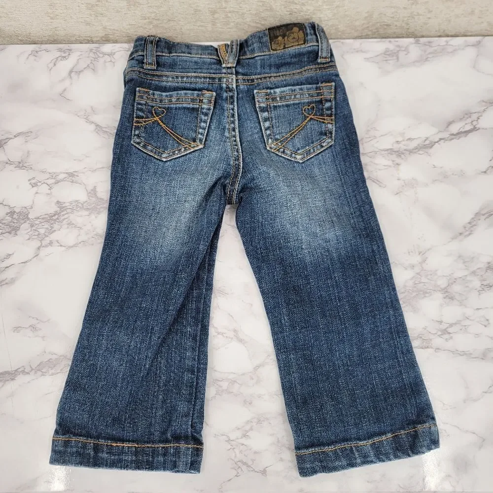 Old Navy + Children's Place Y2K Girls Denim Jeans with Embroidered Design Lot